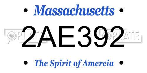 2AE392 Massachusetts License Plate