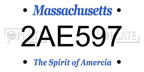 2AE597 Massachusetts License Plate