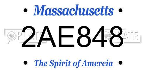 2AE848 Massachusetts License Plate