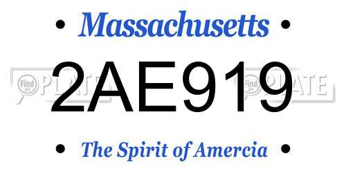 2AE919 Massachusetts License Plate