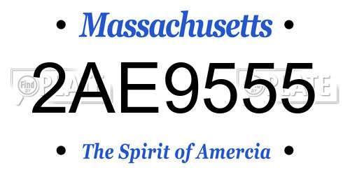 2AE9555 Massachusetts License Plate