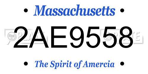 2AE9558 Massachusetts License Plate