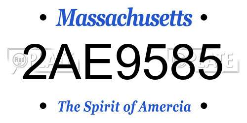 2AE9585 Massachusetts License Plate