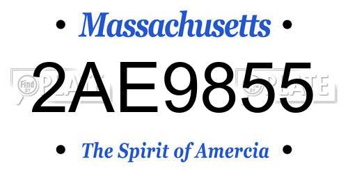2AE9855 Massachusetts License Plate