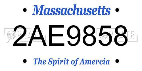 2AE9858 Massachusetts License Plate