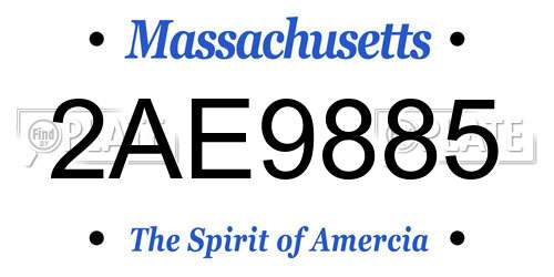 2AE9885 Massachusetts License Plate