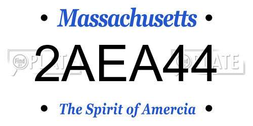 2AEA44 Massachusetts License Plate