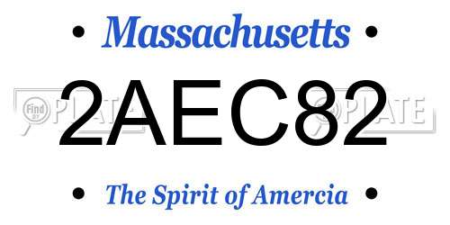 2AEC82 Massachusetts License Plate