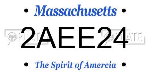 2AEE24 Massachusetts License Plate