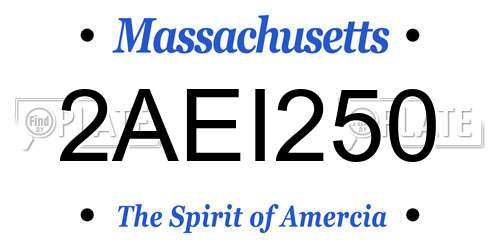 2AEI250 Massachusetts License Plate