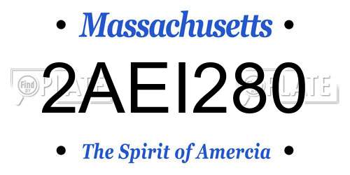 2AEI280 Massachusetts License Plate