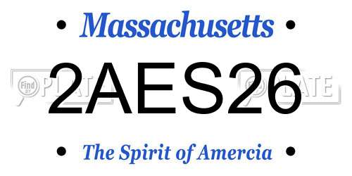 2AES26 Massachusetts License Plate