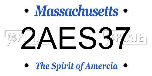 2AES37 Massachusetts License Plate