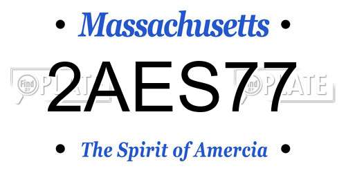 2AES77 Massachusetts License Plate