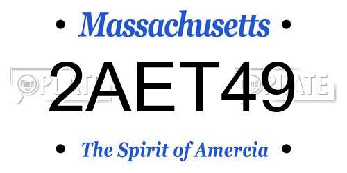 2AET49 Massachusetts License Plate