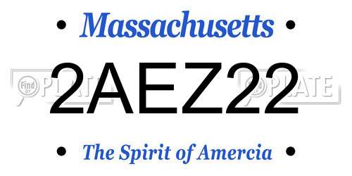 2AEZ22 Massachusetts License Plate