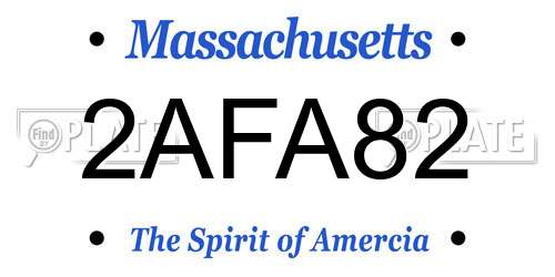 2AFA82 Massachusetts License Plate