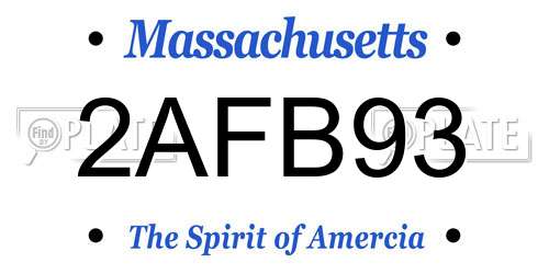2AFB93 Massachusetts License Plate