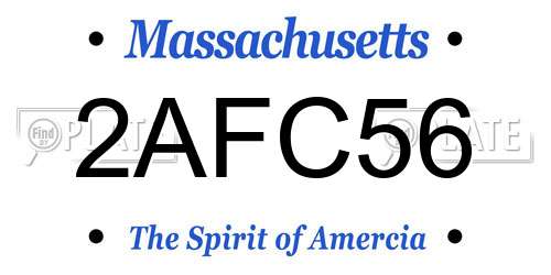 2AFC56 Massachusetts License Plate