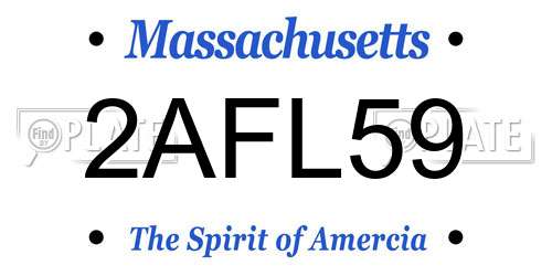 2AFL59 Massachusetts License Plate