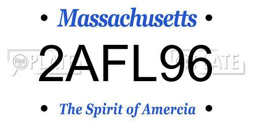 2AFL96 Massachusetts License Plate