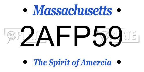 2AFP59 Massachusetts License Plate