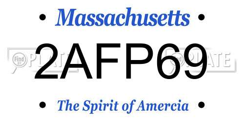 2AFP69 Massachusetts License Plate