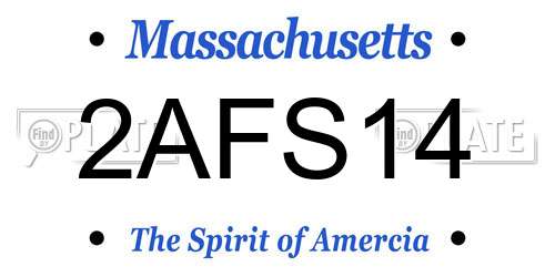 2AFS14 Massachusetts License Plate
