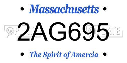 2AG695 Massachusetts License Plate