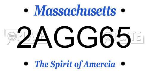 2AGG65 Massachusetts License Plate