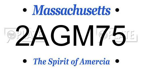 2AGM75 Massachusetts License Plate