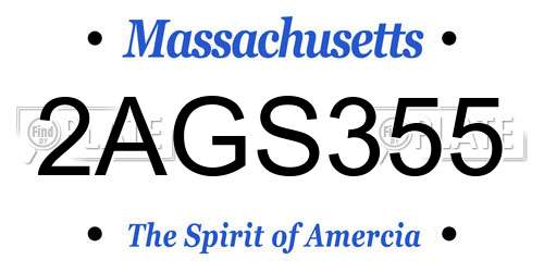 2AGS355 Massachusetts License Plate