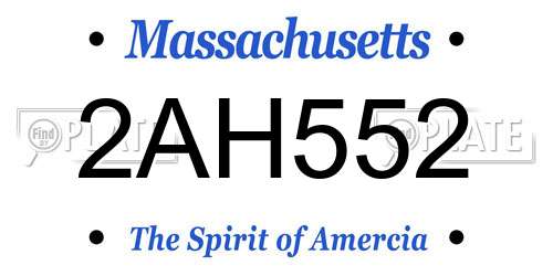 2AH552 Massachusetts License Plate