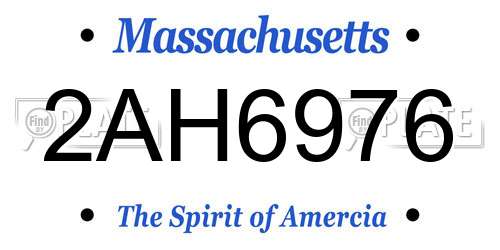 2AH6976 Massachusetts License Plate