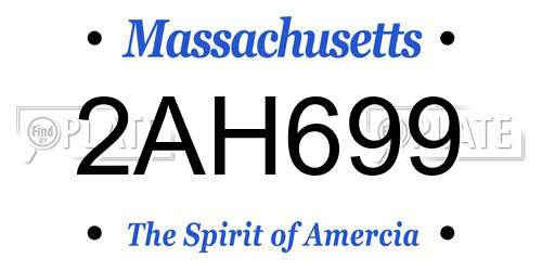 2AH699 Massachusetts License Plate