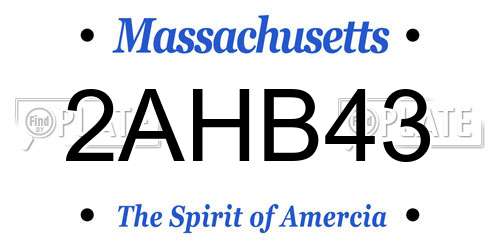2AHB43 Massachusetts License Plate