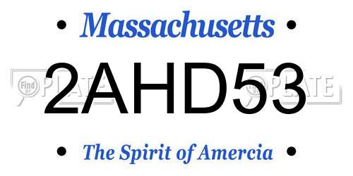 2AHD53 Massachusetts License Plate