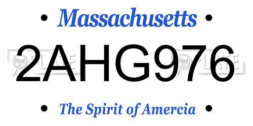 2AHG976 Massachusetts License Plate