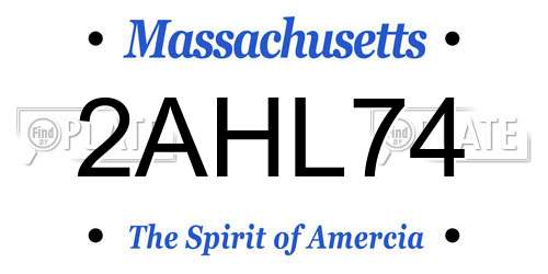 2AHL74 Massachusetts License Plate