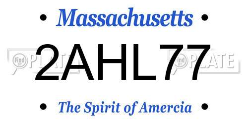 2AHL77 Massachusetts License Plate
