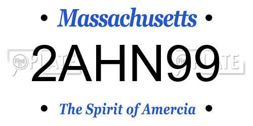 2AHN99 Massachusetts License Plate