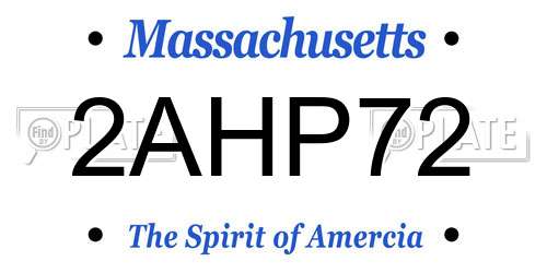 2AHP72 Massachusetts License Plate
