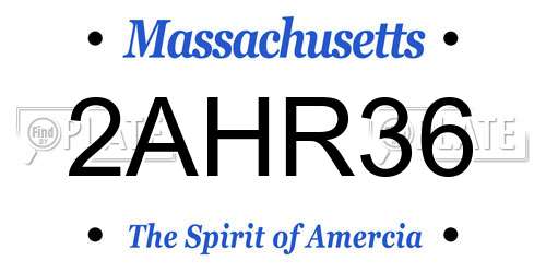 2AHR36 Massachusetts License Plate