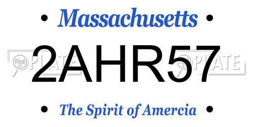 2AHR57 Massachusetts License Plate