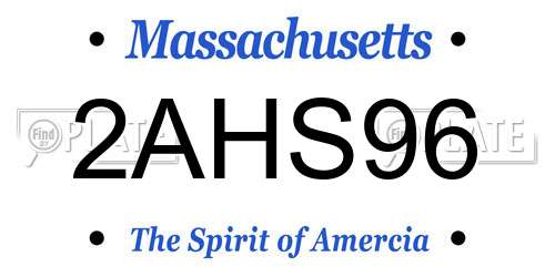 2AHS96 Massachusetts License Plate