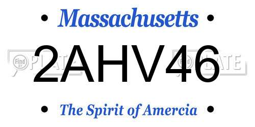 2AHV46 Massachusetts License Plate