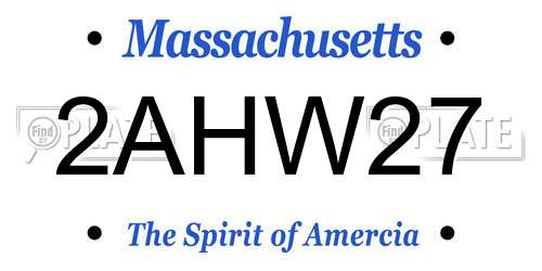 2AHW27 Massachusetts License Plate