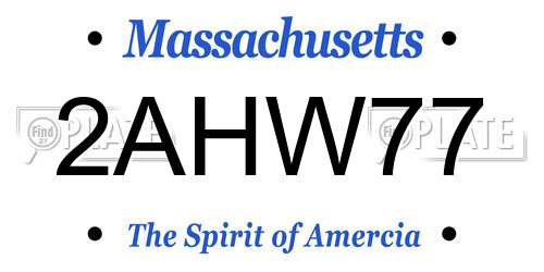 2AHW77 Massachusetts License Plate