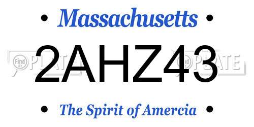 2AHZ43 Massachusetts License Plate