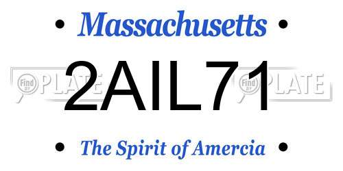 2AIL71 Massachusetts License Plate